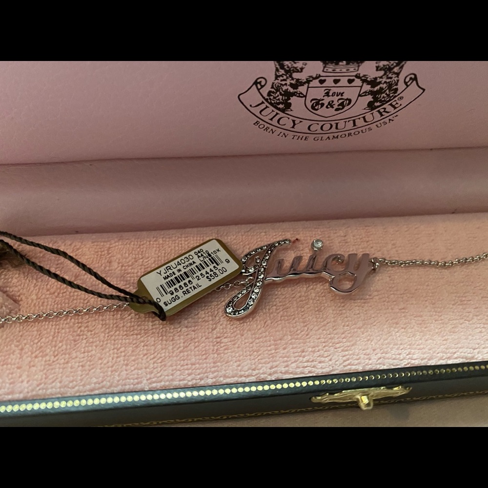 Juicy Couture Pave Script Silver Bracelet